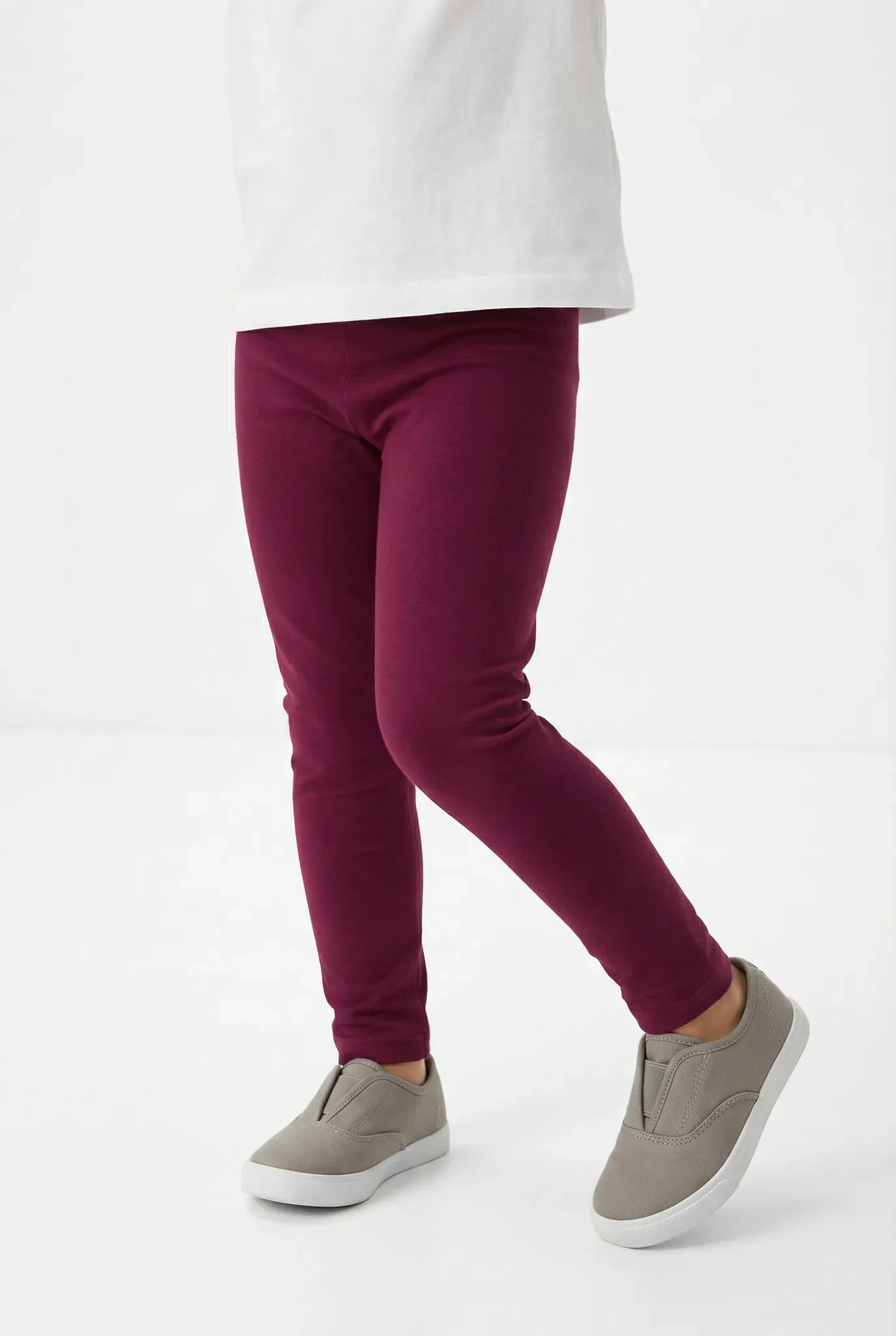 Leggings HAPPY GIRLS, Mädchen, Gr. 176, N-Gr, lila (berry), Strick, Obermaterial: 60% Polyester, 35% Baumwolle, 5% Elasthan, unifarben, eng knöchellang, Hosen Leggings, wärmend und elastisch