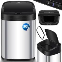 KESSER® Sensor Mülleimer Küche Automatik mit Bewegungssensor Abfalleimer & Soft-Close-Deckel Müllbehälter mit Touch-Bedienfeld & Sensor LCD-Dispay 30