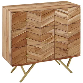 KADIMA DESIGN Sideboard 90x40x86 cm Beige Holz/Massivholz