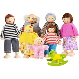 Watme Puppenhaus 7-köpfige Puppenfamilien mehrfarbig
