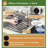 Maximex Silikon Schwamm, rund, schwarz, 4er Set