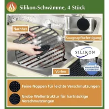 Maximex Silikon Schwamm, rund, schwarz, 4er Set