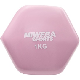 MIWEBA Sports Vinyl-Hanteln NKH110 | Gymnastikhanteln im 2er-Set - 1-3 Kg - Rutschfest - Bodenschonend Rosa) / 2x 1.0 kg,