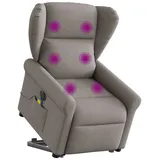 vidaXL Elektrischer Massagesessel mit Aufstehhilfe Taupe Stoff