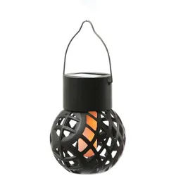 MARELIDA LED Solar Hängeleuchte Feuerball Kugelleuchte mit Flammeneffekt H: 9cm