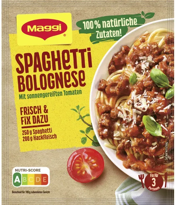 Maggi Fix Spaghetti Bolognese 100% natürliche Zutaten 36G