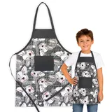 HOUSE ART LIFE Kinderschürze mit Tasche - Baumwoll Kochschürze für Jungen und Mädchen 7-10 Jahre, ideal zum Malen Kochen Backen Spielen, Geschenk für Kinder, Viele bunte Muster - 7-10 Jahre
