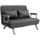 Homcom 2-Sitzer Schlafsofa mit Armlehne Schlafsessel Gästebett Klappmatratze, Klappbett