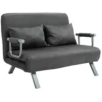 Homcom 2-Sitzer Schlafsofa mit Armlehne Schlafsessel Gästebett Klappmatratze, Klappbett