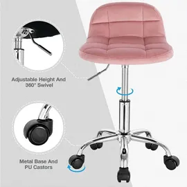 Woltu Bürohocker Samt Rosa