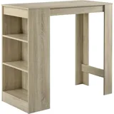 [en.casa] Bartisch Kouvola mit 3 Fächern 110x50x103 cm Eiche-Optik