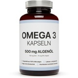 proteinclub Vegane Omega 3 Kapseln | DHA & EPA Omega 3 Fettsäuren | Algenöl aus Mikroalgen | Fischöl-Alternative | Hochdosiert und direkt verwertbar | Laborgeprüft & Nachhaltig (120 Kapseln)