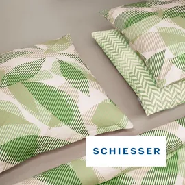 SCHIESSER Lea Grafikprint Grün 135 x 200 cm + 80 x 80 cm