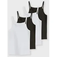 NAME IT kids Mädchen BLACK Nkfstrap TOP 4P WHITE