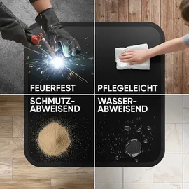 evocamp Brandschutzmatte, 100x100 cm, 3-lagige Struktur mit Silikonbeschichtung, pflegeleicht, feuerfeste Unterlage für Küche,
