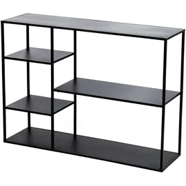 [en.casa] Standregal Isojoki 120x35x87,5 cm, Metall Schwarz matt