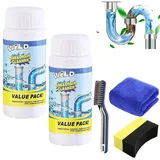 Wild Sink Drain Cleaner, Vollstern Abflussreiniger, Vorteilspack Rohrreiniger, Powerful Sink & Drain Cleaner,World Abfluss Cleaner,Unclogging Cleaner für Küche,Bad,Toilette & Balkon (2 Stück(220g))