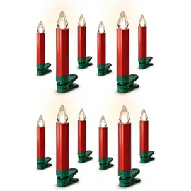 Krinner Baumkerzen LED rot 12 St spritzwassergeschützt