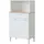 Habitdesign Küchenbeistellschrank Mikrowellenschrank 72 x 40 x 126 cm Weiß/Eiche
