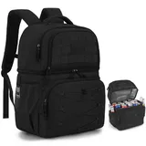 TONRUYN Kühlrucksack mit Doppeldecker Taktischer Kühltasche Rucksack Herren Klein Isoliert Auslaufsicherer Rucksack mit Kühlfach Leichter für Strand, Picknick, Camping, Mittagessen, Wandern, Schwarz