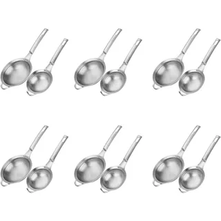 Mocturnity Feinmaschiges Sieb aus Edelstahl, kleines Sieb mit , Mini-Sieb aus Metall, 12 Stück für die Küche