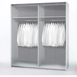 Schwebetürenschrank Puls 170 x 195 x 59 cm Weiß/Grau