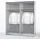 Schwebetürenschrank Puls 170 x 195 x 59 cm Weiß/Grau