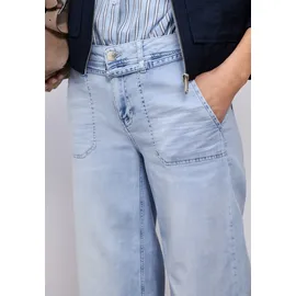 STREET ONE Wide Leg Jeans, im Bleached-Look ultra bleached wash, 32, Länge 26,