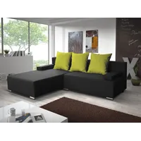 Fun Möbel Ecksofa Sofa LUCY mit Schlaffunktion Graphit / Lind.. Ottomane Links