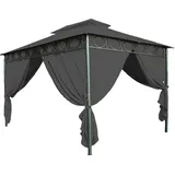 Ersatzdach für Pavillon Cape Town 4x3 in anthrazit - Pavillondach wasserdicht - PVC Beschichtung