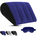 ProPillows Aufblasbares Kissen mit Schlafmaske – Keilkissen für Seitenschläfer Reduziert Druck auf Kopf, Rücken & Beine, Keilkissen Bett für Bett, Reisen, Camping, Lesen & Arbeiten(Blau)
