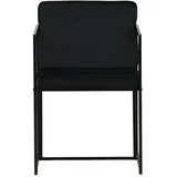 VCM Richmond Esszimmerstuhl mit Armlehne, Velour schwarz.