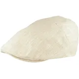 Breiter Herren Schiebermütze, Flatcap, Schirmmütze 100% Leinen, Futter aus 100% Baumwolle, Leicht & Bequem Beige 55 - 55