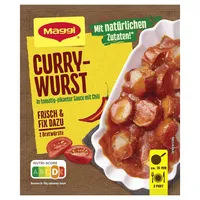MAGGI Fix für Currywurst, Würzmischung zur schnellen Zubereitung eines würzigen Fleischgerichts, 1er Pack (1 x 38g)