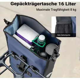 Wiltec Gepäckträgertasche 16 l blau