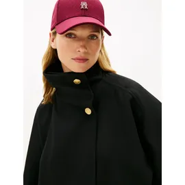 Tommy Hilfiger Damen Mantel Wool Funnel Coat mit Trichterkragen, Schwarz (Black), L-XL - XL