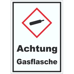 Aufkleber Gasflasche Gas unter Druck A9 (37x52mm)