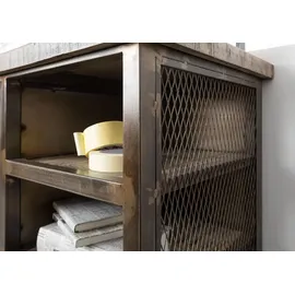 MASSIVMOEBEL24.DE Schreibtisch Mango122x52x76 braun lackiert HEAVY INDUSTRY #257