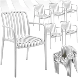 Tectake Gartenstuhl Alcudia 54,5 x 58 x 80,5 cm creme 6 St.