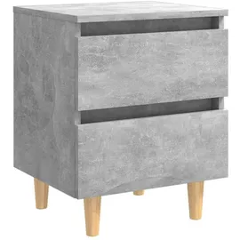 vidaXL Nachtschrank mit Kiefernholz-Beinen 40 x 35 x 50 cm Betongrau