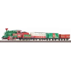 PIKO 57081 H0 Start-Set mit Bettung Weihnachtszug Dampflok mit Tender