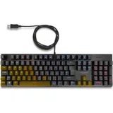 DeLock Mechanische USB Gaming Tastatur kabelgebunden 1,6 m s (DE, Kabelgebunden), Tastatur, Schwarz