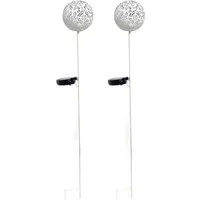 Hti-Living HTI-Living, Solarlampe 2er Set Luna Flower Weiß