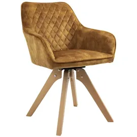 SalesFever Essgruppe, 5-teilig, 1 Tisch + 4 Stühle - goldfarben