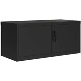 Aktenschrank, Büroschrank abschließbar mit 2 Türen, Allzweckschrank Mehrzweckschrank aus Stahl für Home-Office, Schwarz 90x40x40cm