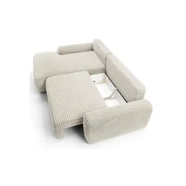 Selsey Ecksofa mit Schlaffunktion, Breitcord-Bezug, creme, - Beige