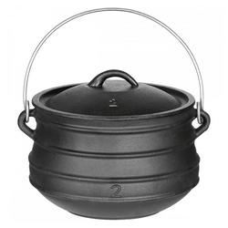 MFH Grilltopf Fox Outdoor Topf, Gusseisen, ca. 5 l, Gusseisen (Set, 2-tlg., 1 Topf, 1 Deckel) schwarz 5 l - Ø 24 cm