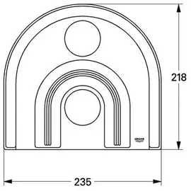 Grohe Rosette 47463 47463IP0 Fertigmontageset 235x218 chrom/mattchrom