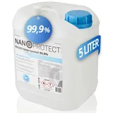 Nanoprotect Isopropanol 99,9% | 5 Liter Reiniger | Hochprozentiger Isopropylalkohol | IPA Reinigungsalkohol für Haushalt und Elektronik | Made in Germany