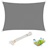 Woltu Sonnensegel Rechteck HDPE 300 x 400 cm Grau
